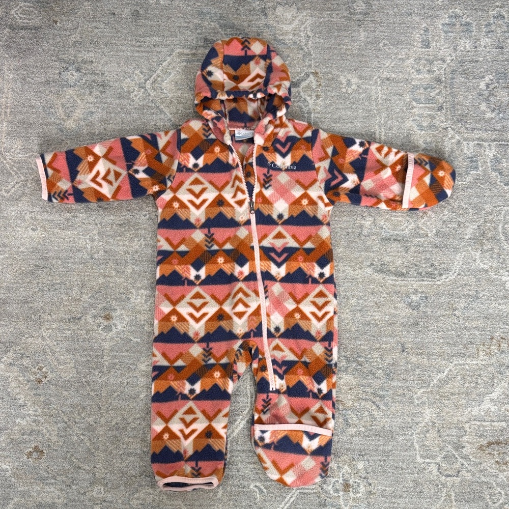 Columbia Multicolor Geometric infant fleece bunting
